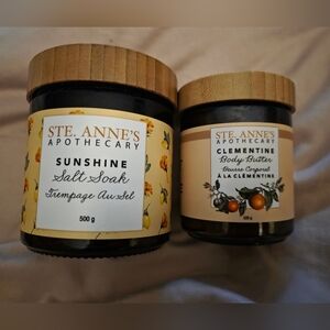 St. Anne's Apothecary Clementine Body Burtter and Sunshine Salt Soak Set